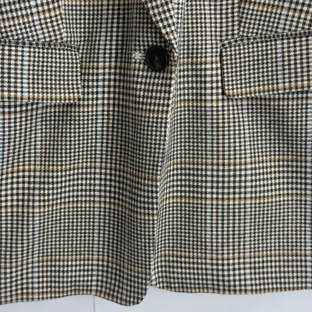 Free Assembly Womens S Glen Plaid Single Button Blazer Black White check  Jacket - Picture 6 of 10
